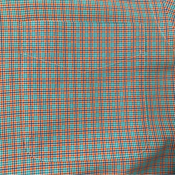Ralph Lauren Mens Classic Fit Orange and Blue Plaid Button Down Size Small - Picture 4 of 8